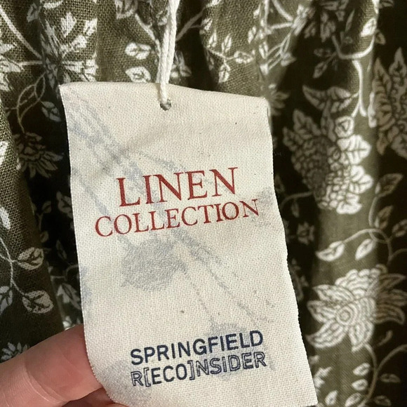 NWT Springfield Reconsider Floral Linen Off Shoulder  Boat Neck Open Back Top - Picture 5 of 7